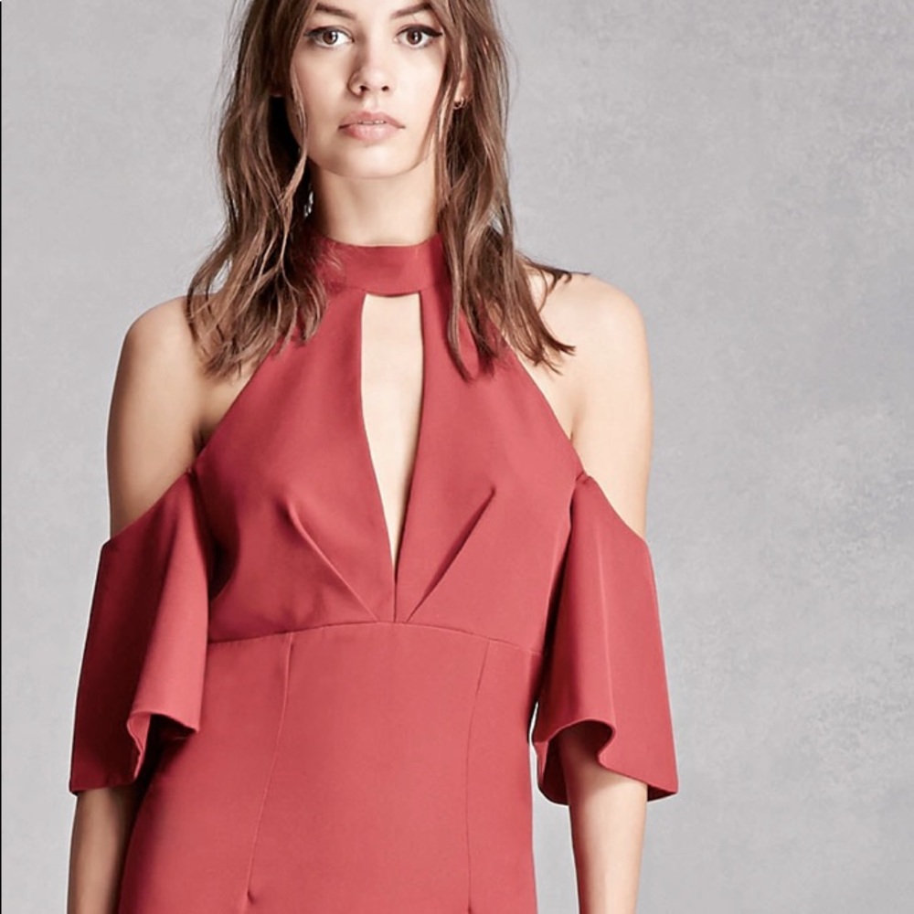 Open Shoulder Choker Dress
